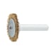 Wheel brush for bodywork Steel, brass-plated, crimped, with shaft - 1