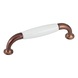 MG-ZDP 1 bow-shaped designer furniture handle Made from die-cast zinc and porcelain - HNDL-MG-ZDP-1-BRONZECOL/WHITE-96 - 1