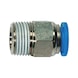 Straight push-in fitting hexagon R thread - 1
