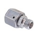 Adjustable straight sealing cone reducer fitting ISO 8434-1, zinc-nickel-plated steel, cutting ring connection with o-ring - 1