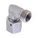 90° angled adjustable sealing cone fitting ISO 8434-1, zinc-nickel-plated steel, cutting ring connection with o-ring - 1
