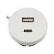 USB-A/C-Doppelsteckdose 24V aus Kunststoff im runden Design - STEDO-TI-USB-A+C-24V-WEISS - 1