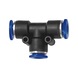 Push-in T-connector blue series reducing - 1