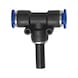 Push-in T-connector blue series with plug-in nipple - 1