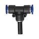Push-in T-connector blue series with plug-in nipple, reducing - 1