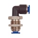 Push-in bulkhead elbow fitting Plastic pneumatic - 1