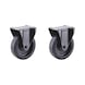 Pair of fixed castors for workshop trolleys