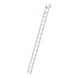 Lower ladder section for aluminium rope-operated ladders