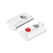 Nutenstein aus Stahl einschwenkbar mit farbcodierter Federkugel - NUTSTN-ESB-ST-A2K-ESD-ROT-M6-22X13,5X7,2 - 1