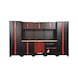 Professional Workshop Storage System with Modular Cabinets and Rubberwood Worktop - WRKSTAUSST-SET-BLACK-11PCS - 1