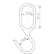 Hook for wardrobe rail oval - 2