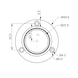Wardrobe rail support die-cast zinc round - 2