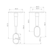 Cabinet tube centre support oval adjustable - WDRBRL-CENTER-SUPP-HADJ-NI-30X15X74,5MM - 2