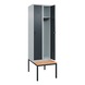 Garderobenspind mit Sitzbank 2 Abteil - SPND-STZBNK-600MM-2ABTEIL-RAL7016 - 2
