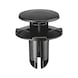 Plastic expanding rivet with cap, with multiple slits