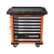 VDE Tool Trolley Professional VDE Workshop Trolley, 1000V Insulated, 118-Piece Tool Set - WRKSHPTRLY-7DRW-ORANGE-VDE-118PC - 1