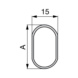 Wardrobe Systems Aluminium Rail - WARDROBE RAIL OVAL 30X15 CR 2.4MT - 2