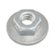 Hexagon nut with clamping piece and clamping disc Blue passivated zinc plated 8 steel (A4B) - 1