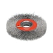 Spazzola circolare per smerigliatrici da banco con filo ondulato in acciaio inox - 1