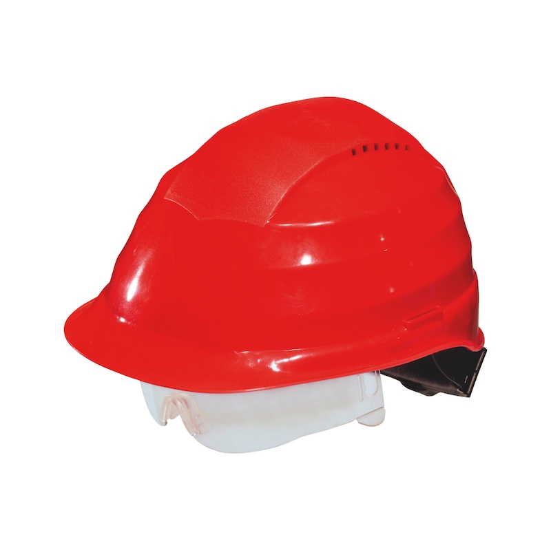 Casque de chantier Pro-Tek - blanc et rouge