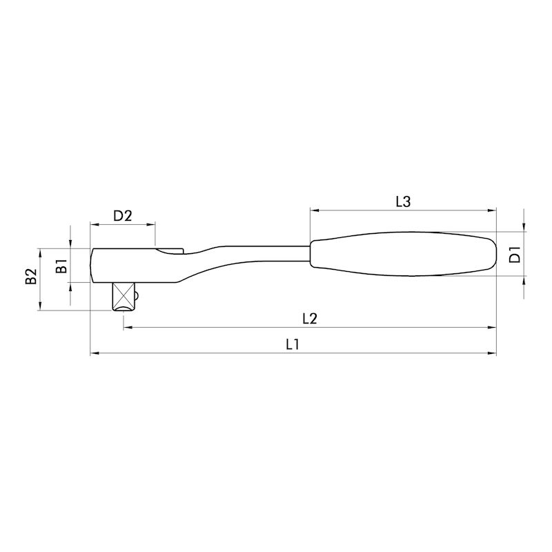 3/8 inch lever reversible ratchet, dust-protected - 2 3/8 inch lever reversible ratchet, dust-protected - 2