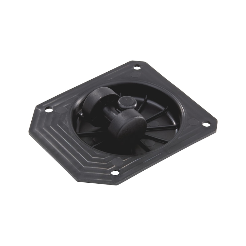 Roulette pivotante et dissimulée sous une plaque pour meuble Ø20mm