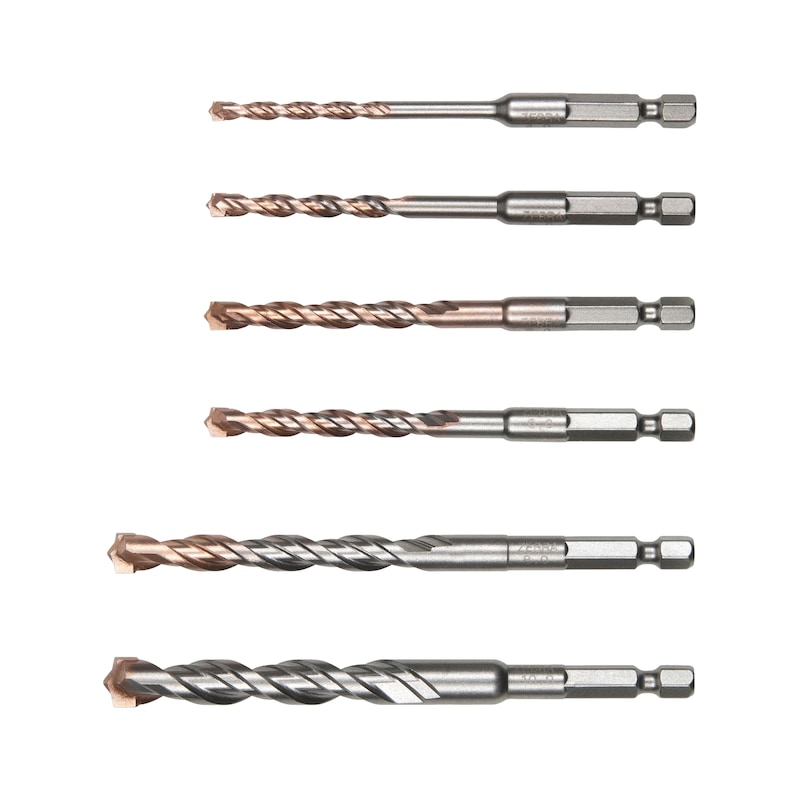 Jeu de forets béton à percussion DUO-S hexagonal 6 pièces