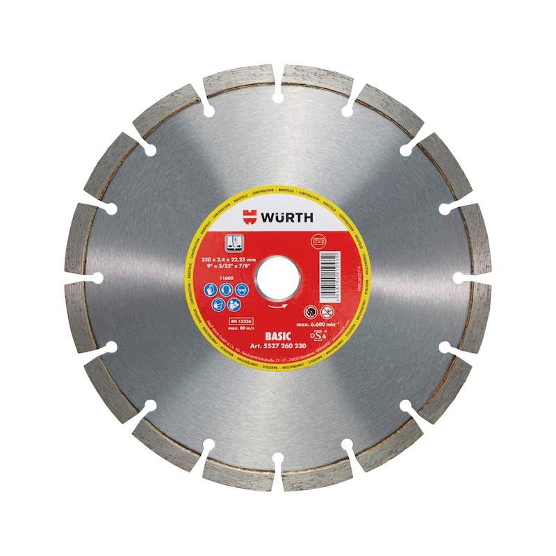 ថាសកាត់ពេជ្រ BASIC សំណង់ បំបែកជាបំណែក - CUTDISC-DIA-BASIC-CONSTR-BR22,23-D230MM