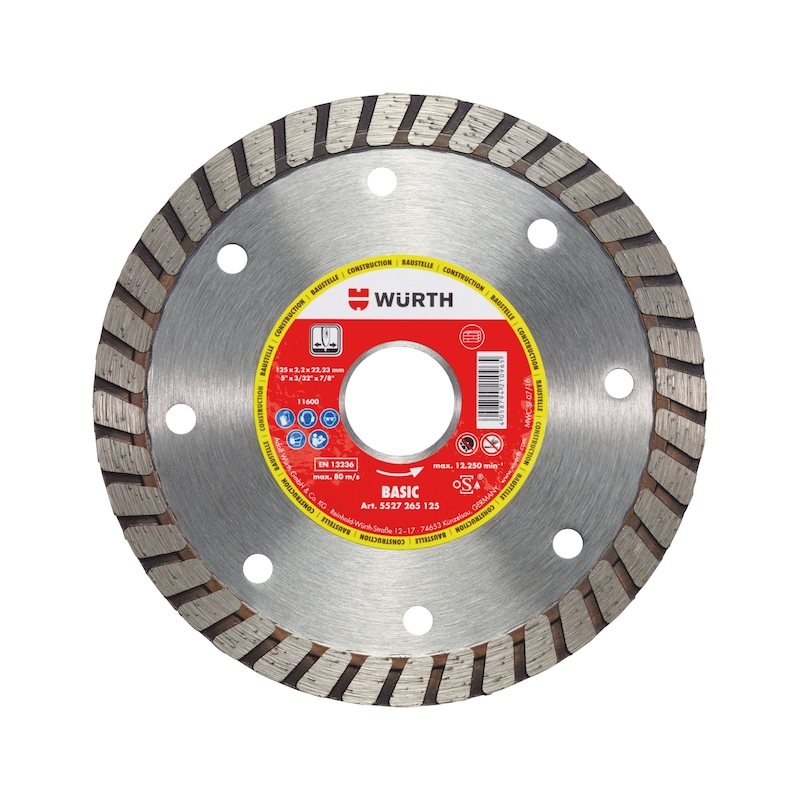 Disque diamant BASIC continu pour chantier Ø125 et 230mm
