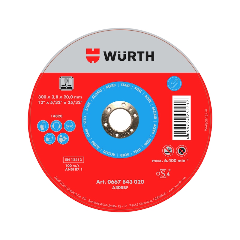Disque à tronçonner l'acier pour machine thermique fixe