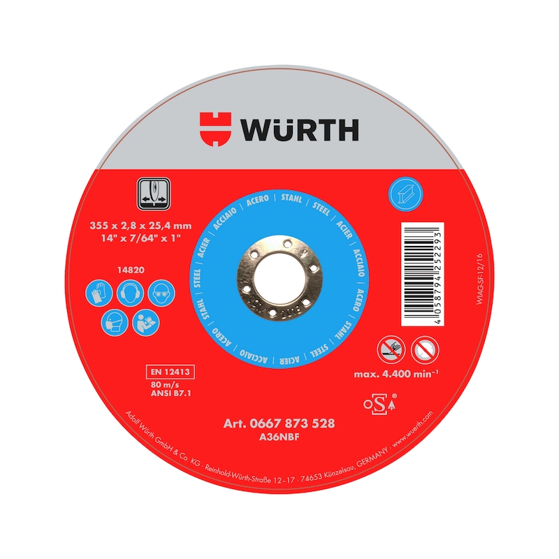 Disque à tronçonner l'acier pour meuleuse faible puissance Ø350mm