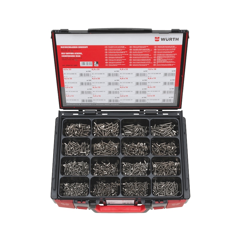 Coffret de vis à tôle TF ISO 7050 Sysko - 1500 pcs