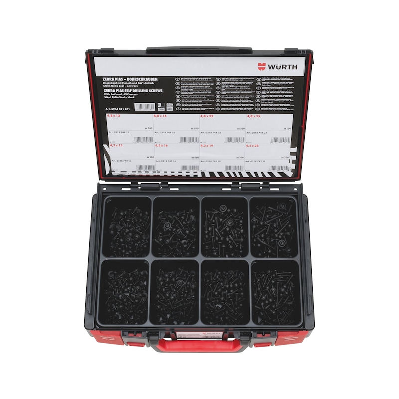 pias<SUP>®</SUP>-boreskruer, panhoved med flange, sortiment 802 dele i systemkuffert 4.4.1. WN 218