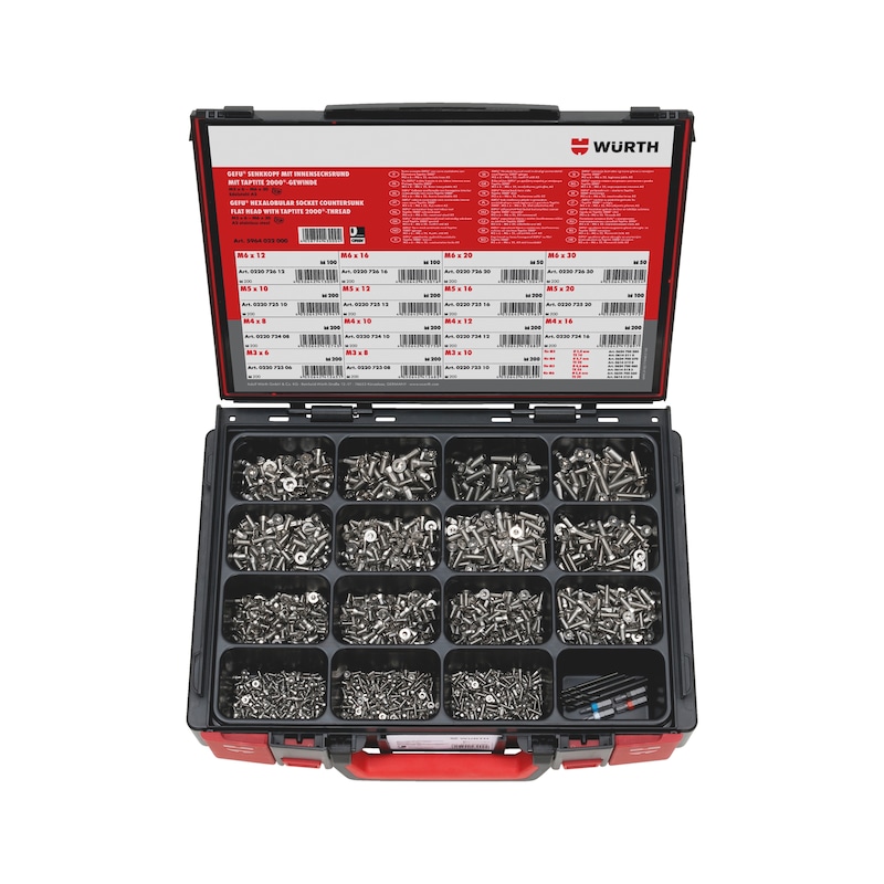 Coffret de vis autotaraudeuses tête fraisée inox A2 Sysko