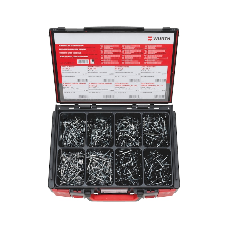 Set rivetti a strappo PIAS testa cilindrica bombata acciaio zincato 725 ...