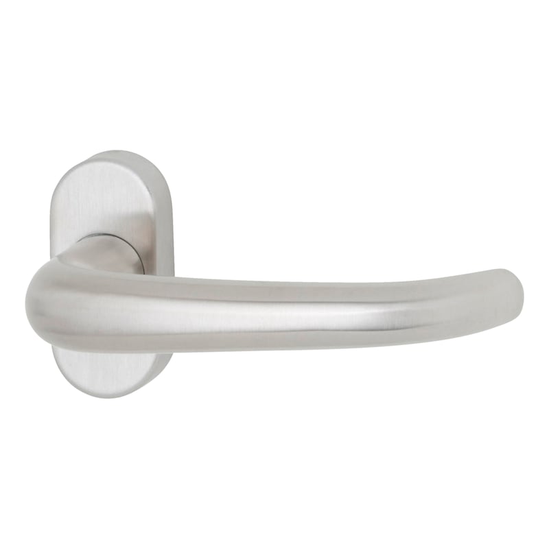 Poignée inox pour porte à cadre tubulaire A 810 sur rosace ovale