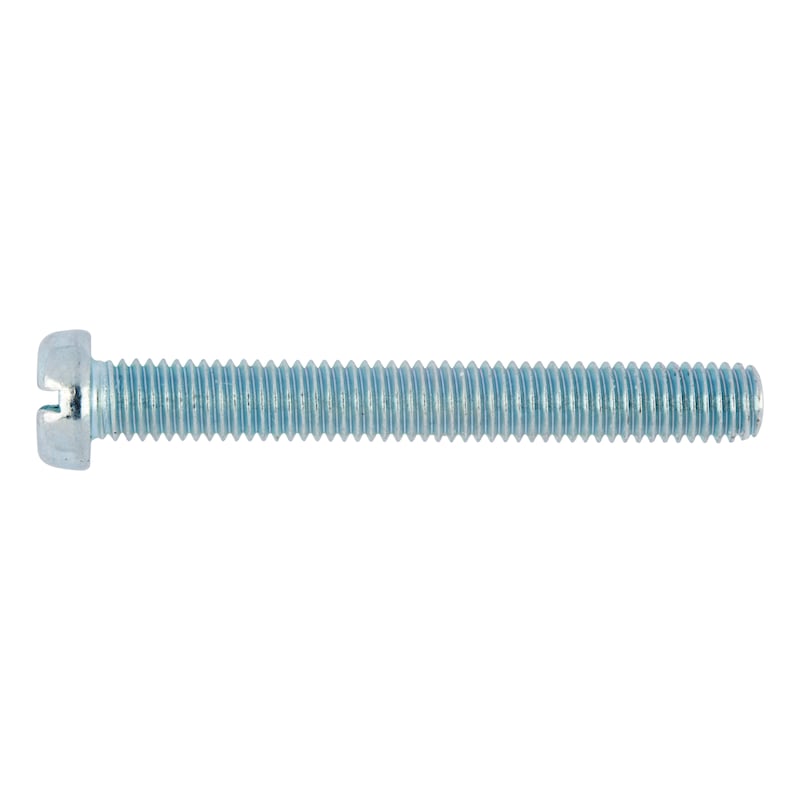 Slotted cheese head DIN 84, steel 4.8, zinc-plated, blue passivated (A2K) - SCR-CYL-DIN84-4.8-(A2K)-M3X16