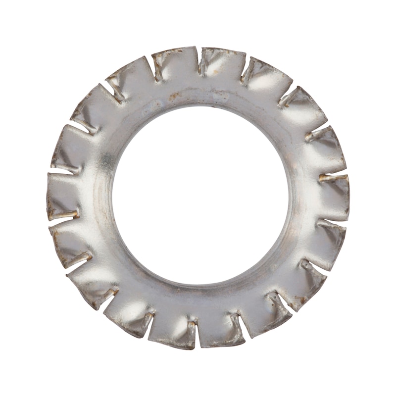 Rondelle éventail à denture chevauchante rétractable - DIN 6798 - inox A2 brut - forme V