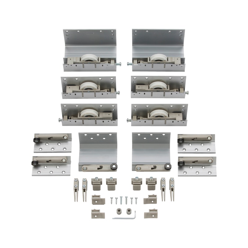 2 Ruote Per Ante Scorrevoli Armadio - Carrello In Plastica Regolabile, Portata 15kg, Nero - Foto 3