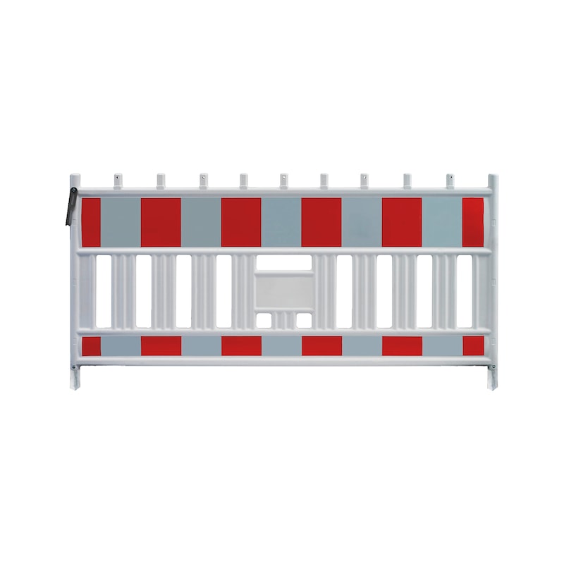 Barrière de chantier blanc/rouge - travaux d'excavation