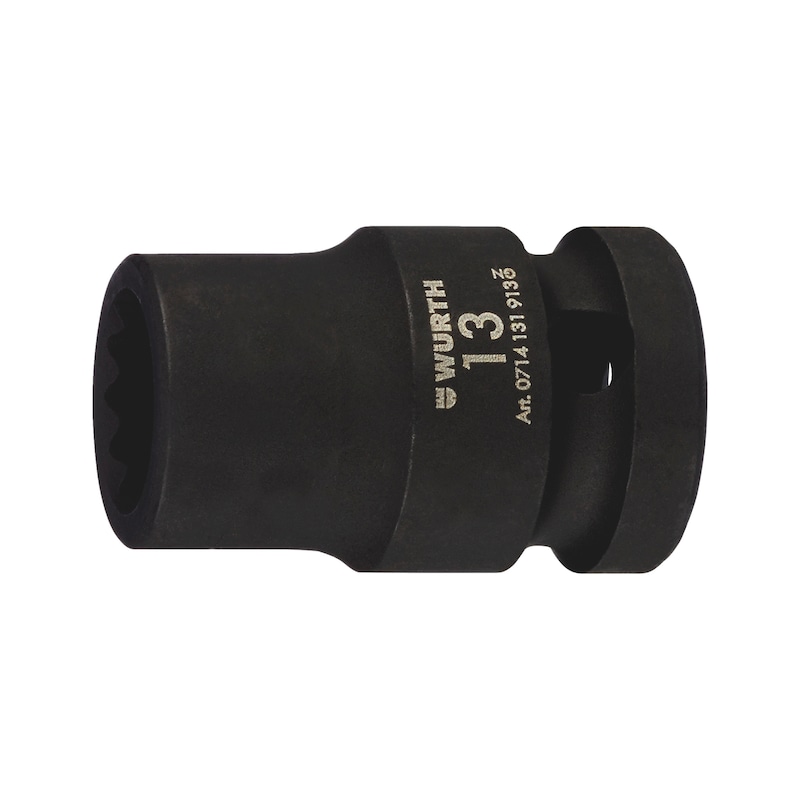 Úderový Nástrčný kľúč 1/2" 12 hrán, metrická, krátka - KLUC ZAKLAD.KOV. KRATKY 12-HR 1/2-SW19