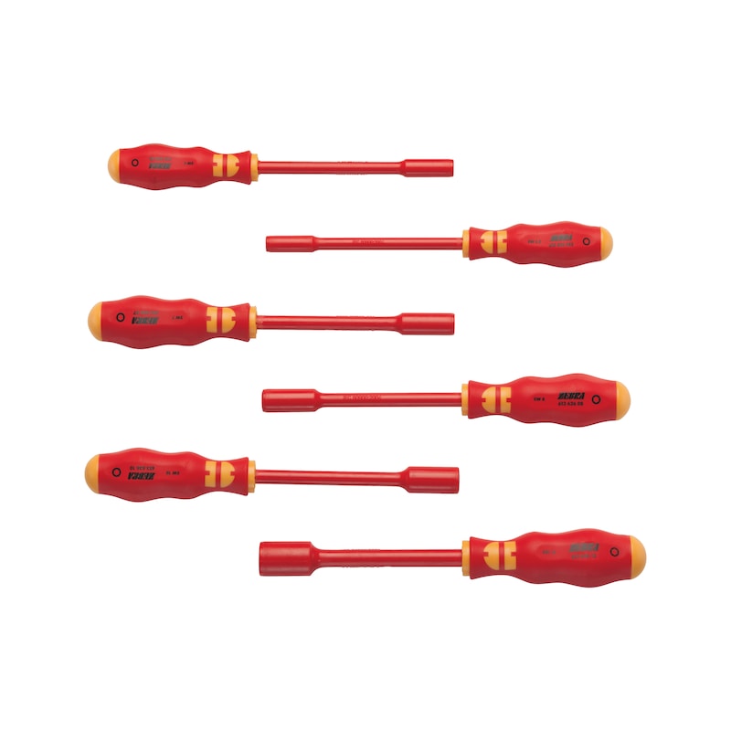 Jeu de tournevis isolés VDE 6 pans femelle pour électricien - 6 pcs