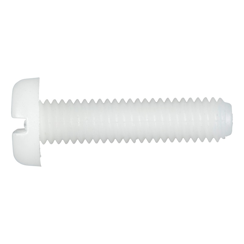 Vis à tête cylindrique large - ISO 1580/DIN 85 - polyamide 6.6 - fente
