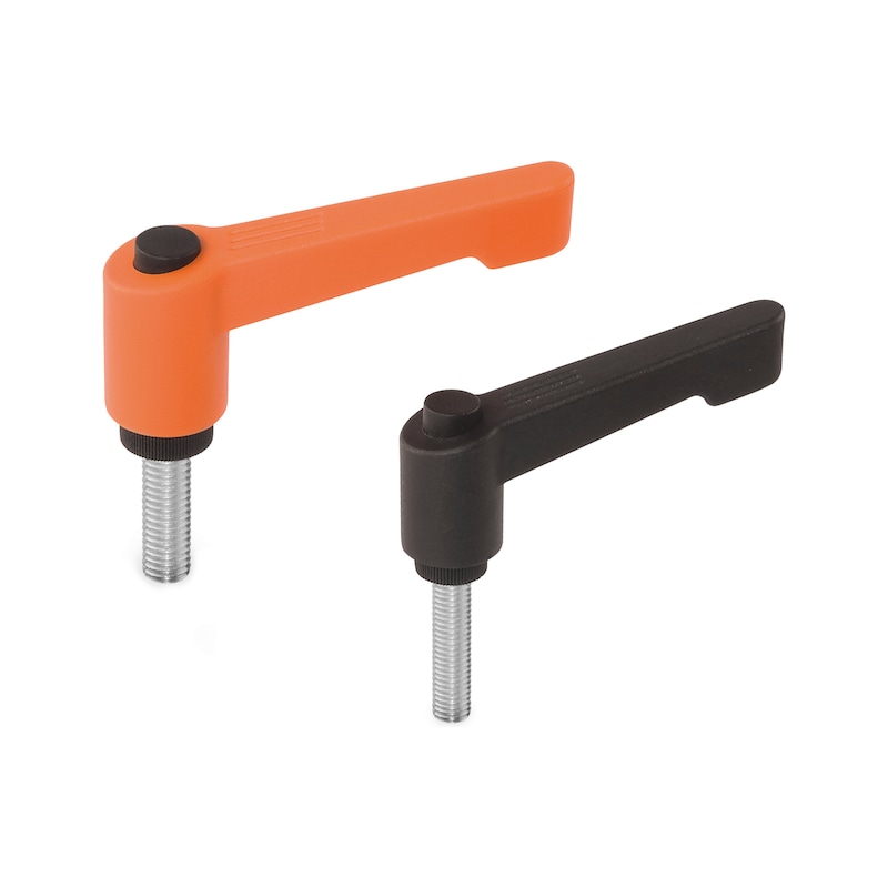 Levier de serrage à filetage externe fin - acier et polyamide