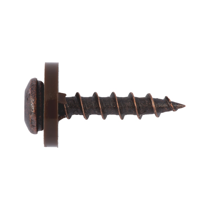 Vis pour appui de fenêtre en bois/UPVC - inox A2 bruni - gros pas - tête cylindrique bombée - empreinte AW