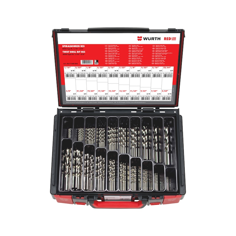 
Twist drill bit assortment ANSI HSS
