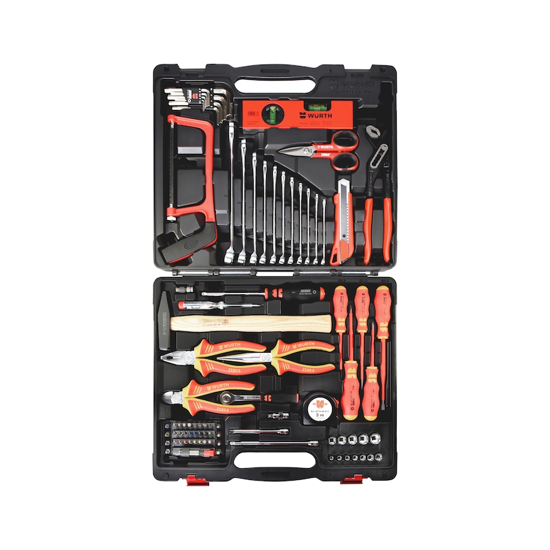 Coffret d'outils standards et isolés VDE pour électricien - 88 pcs