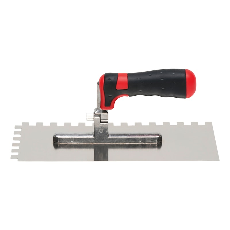 Truelle dentée en inox avec poignée réglable