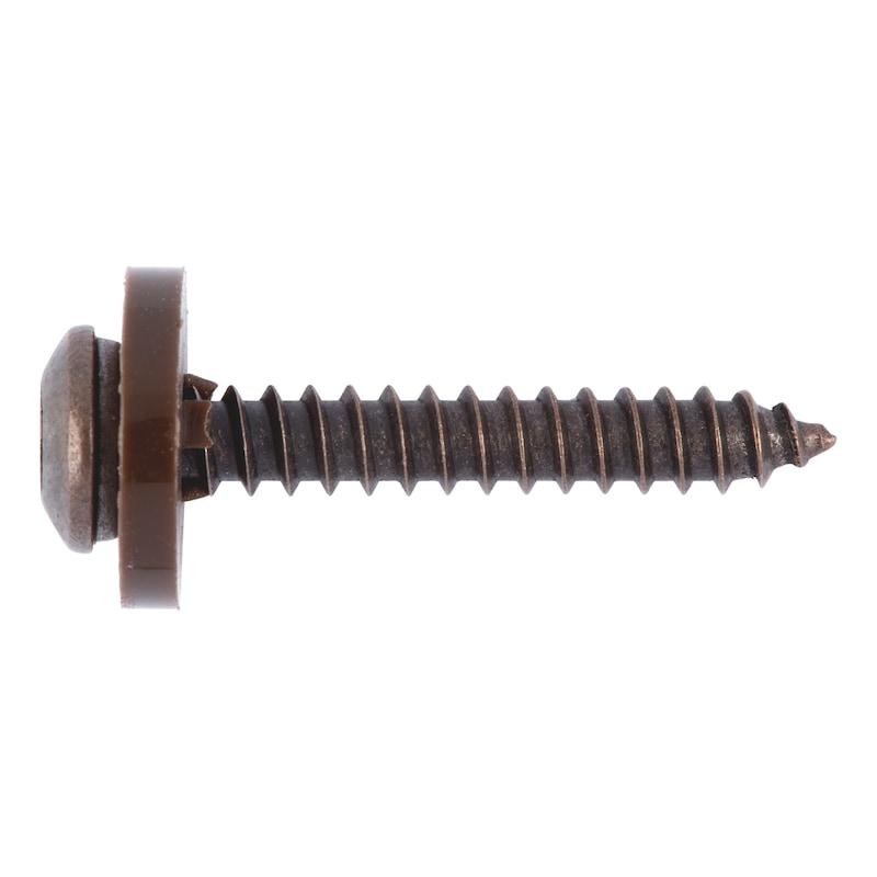 Vis pour appui de fenêtre en alu/UPVC/tôle - inox A2 bruni - tête cylindrique bombée - empreinte AW