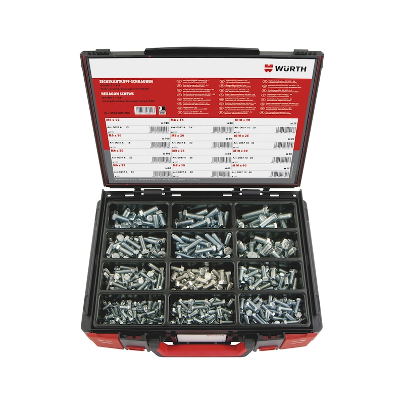 Coffret de vis à tête hexagonale ISO 4017 acier zingué 8.8 685 pcs